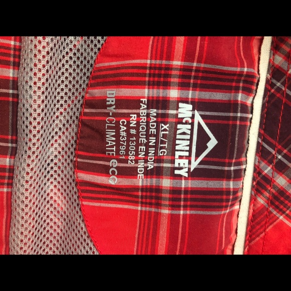 *SOLD* Mens McKinley red plaid shirt, size XL - Picture 3 of 3